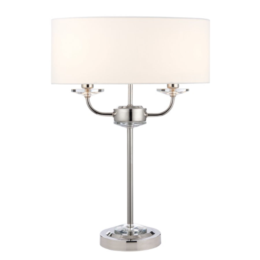 Chloe Nickel Table lamp with white shade