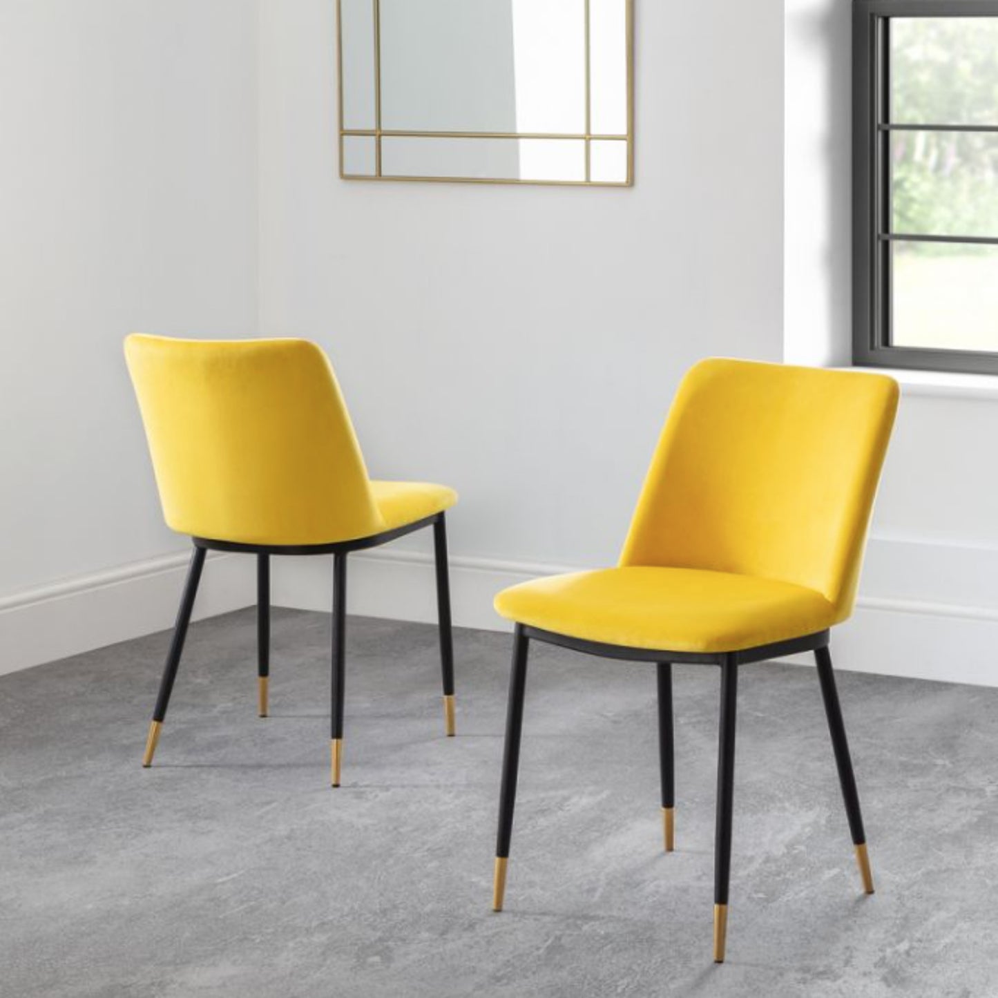 2 Pack Delaunay Dining Chair - Mustard Velvet