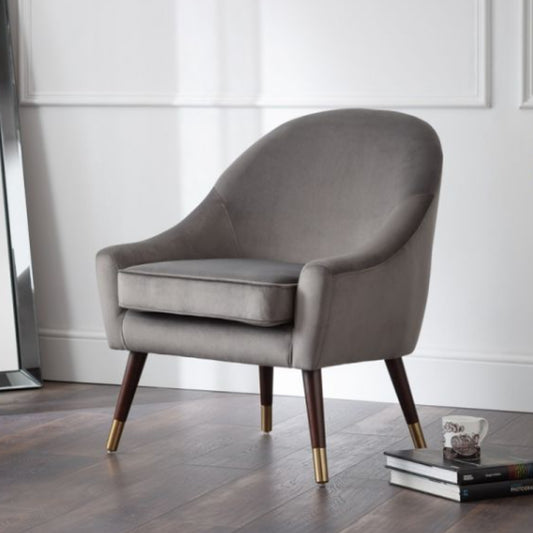 Ella Grey Velvet Occasional Chair
