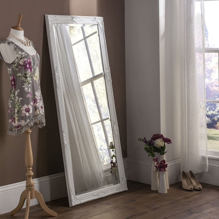 White Baroque Mirror 163cm x 74cm