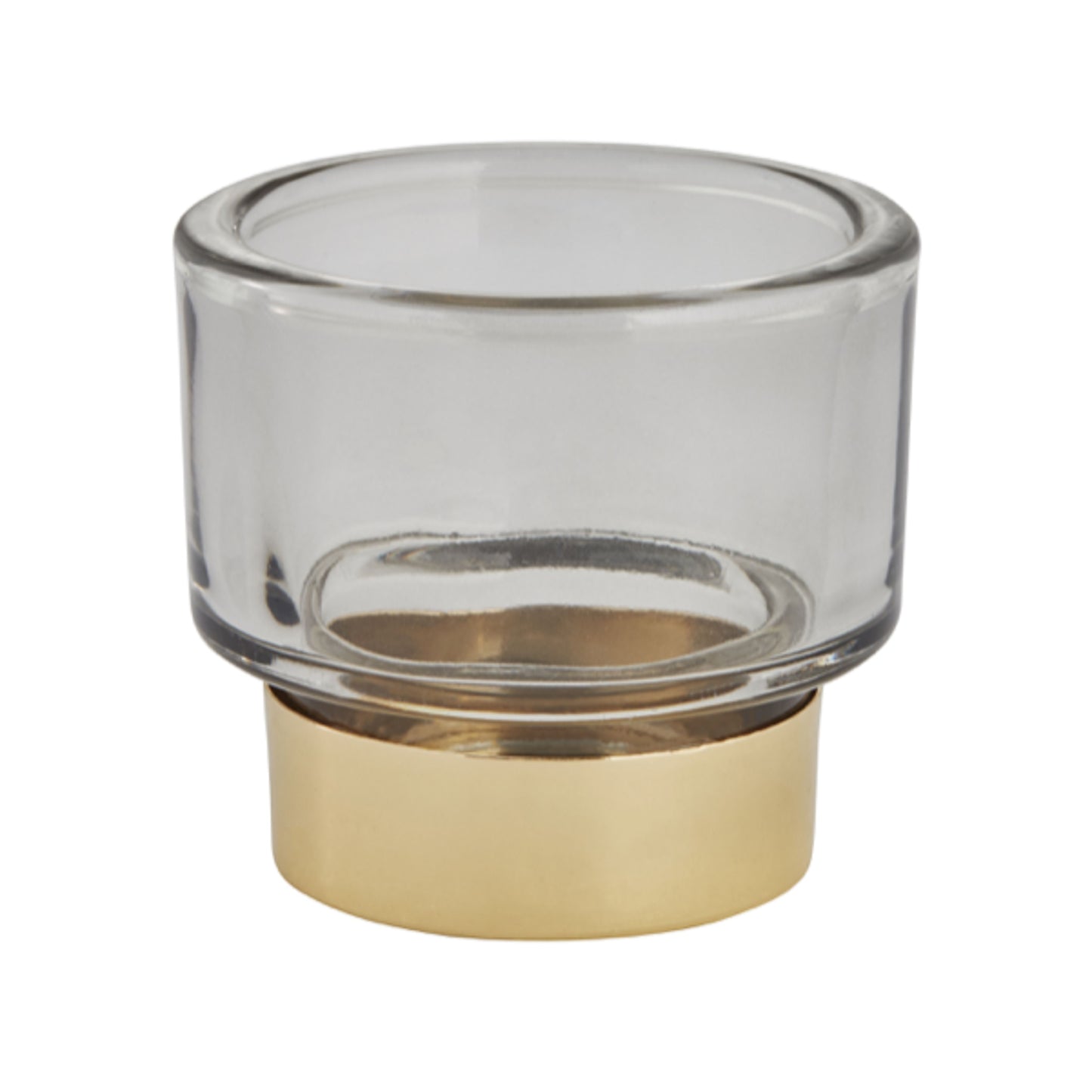 Grey Glass Tea Light Holder