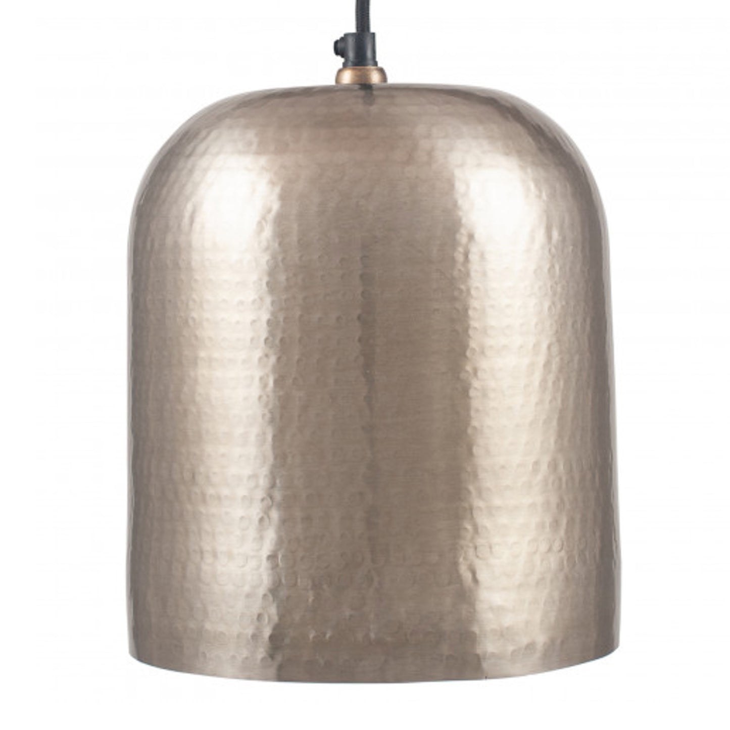 Antique Silver Hammered Metal Dome Pendant
