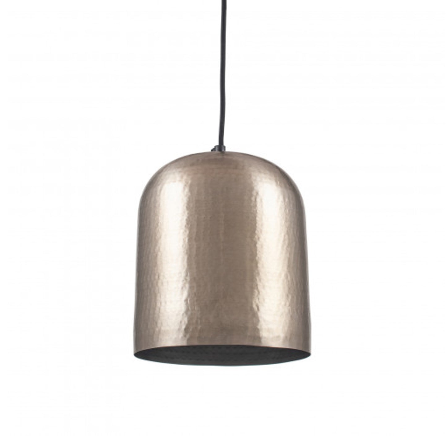 Antique Silver Hammered Metal Dome Pendant