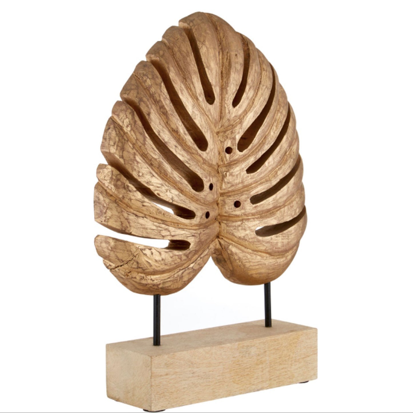Gold Wood Leaf Sculpture