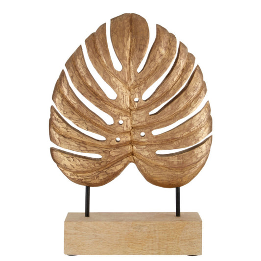 Gold Wood Leaf Sculpture