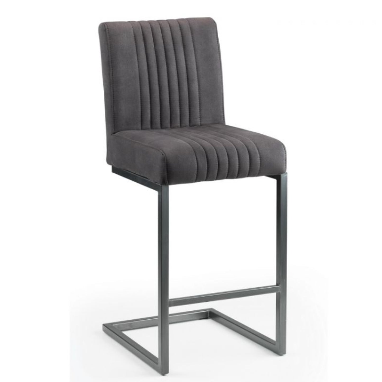 2 Grey Velvet Bar Stools