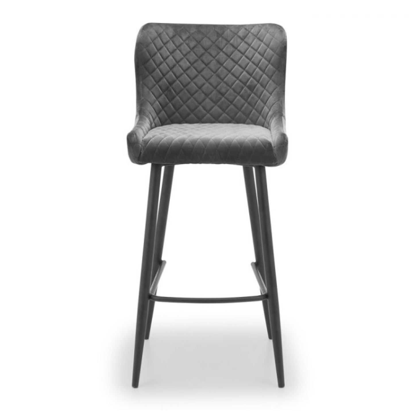 2 Grey Velvet Bar Stools