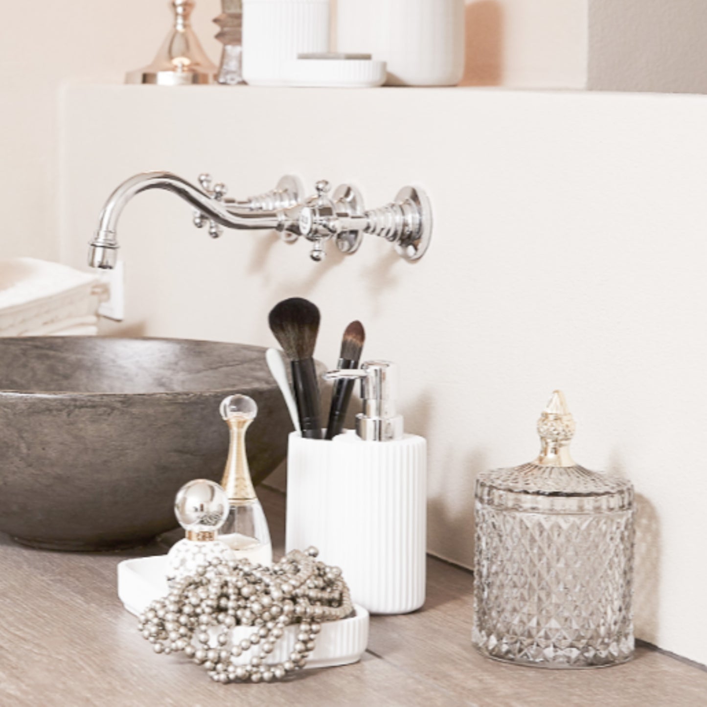 Grey Glass Jar