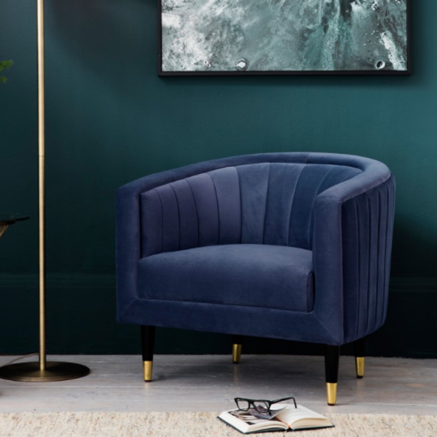 Serra Blue Velvet Chair