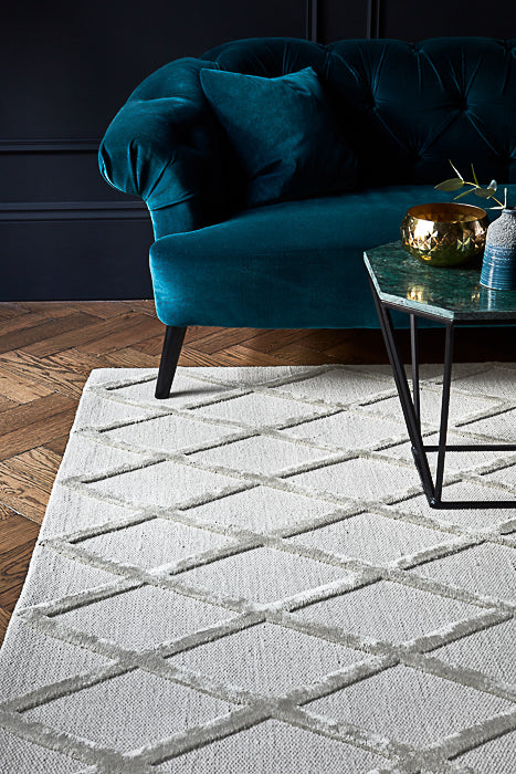 Silver Diamond Rug
