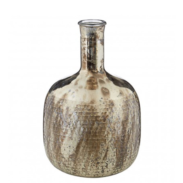 Silver Oxidised Bottle Vase