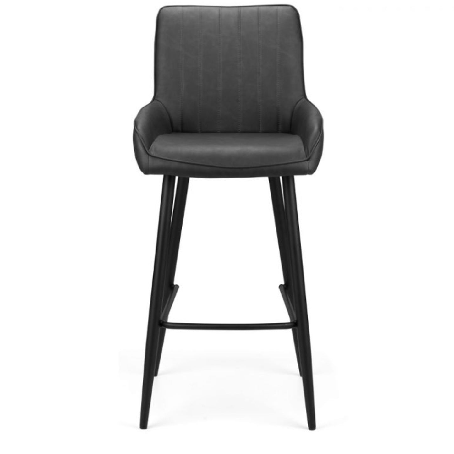 2 Pack Soho Barstool Black Faux Leather