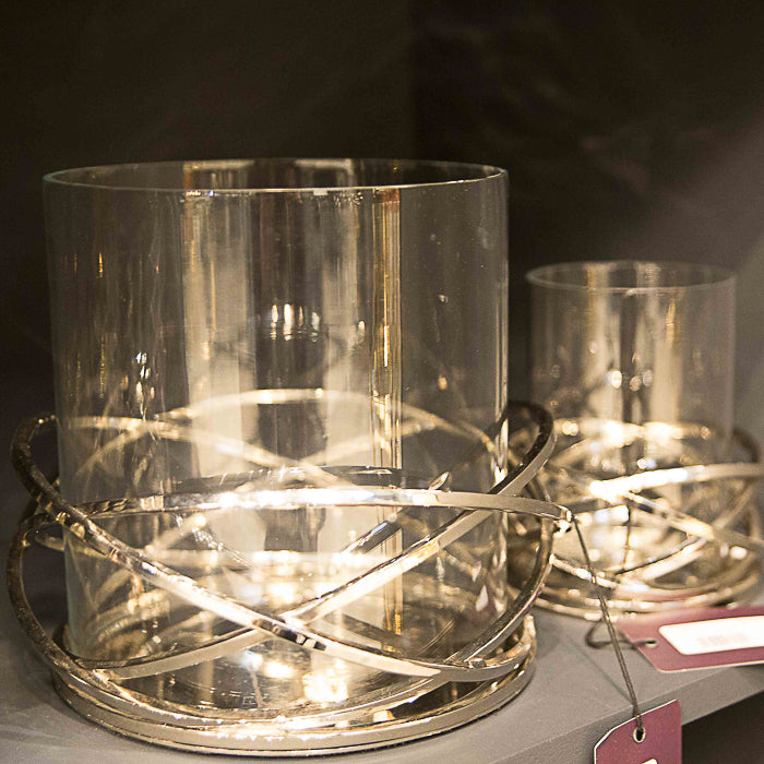 Silver Swirl Candle Holder 24cm