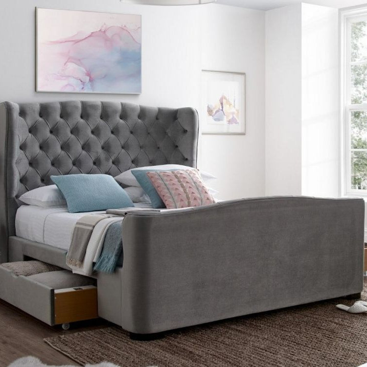 Downton Velvet 2 Drawer Storage Bed