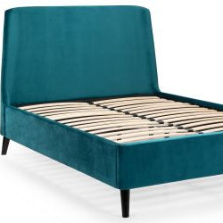 Frida Curved Velvet Bed - Teal