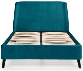 Frida Curved Velvet Bed - Teal