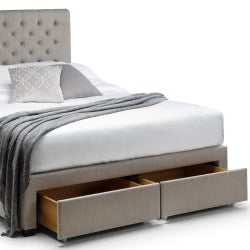 Wilton Deep Buttoned 4 Drawer Bed - Grey