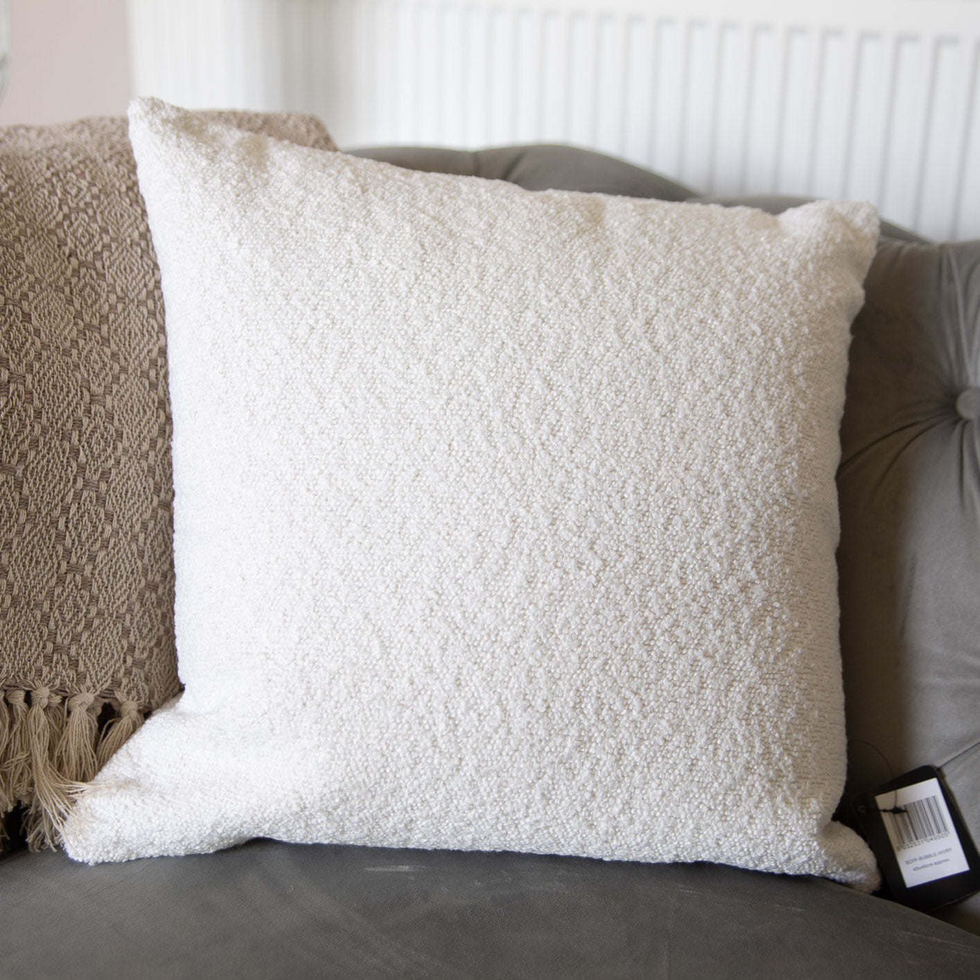 White Boucle Cushion 45x45cm