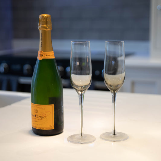 4 pack Smoke Champagne Glass