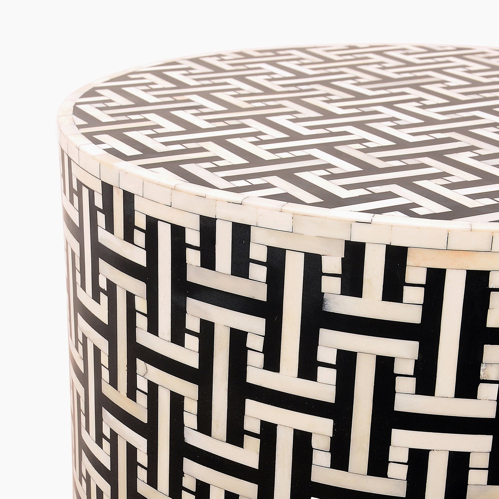 Indus Bone Inlay Round Side Table
