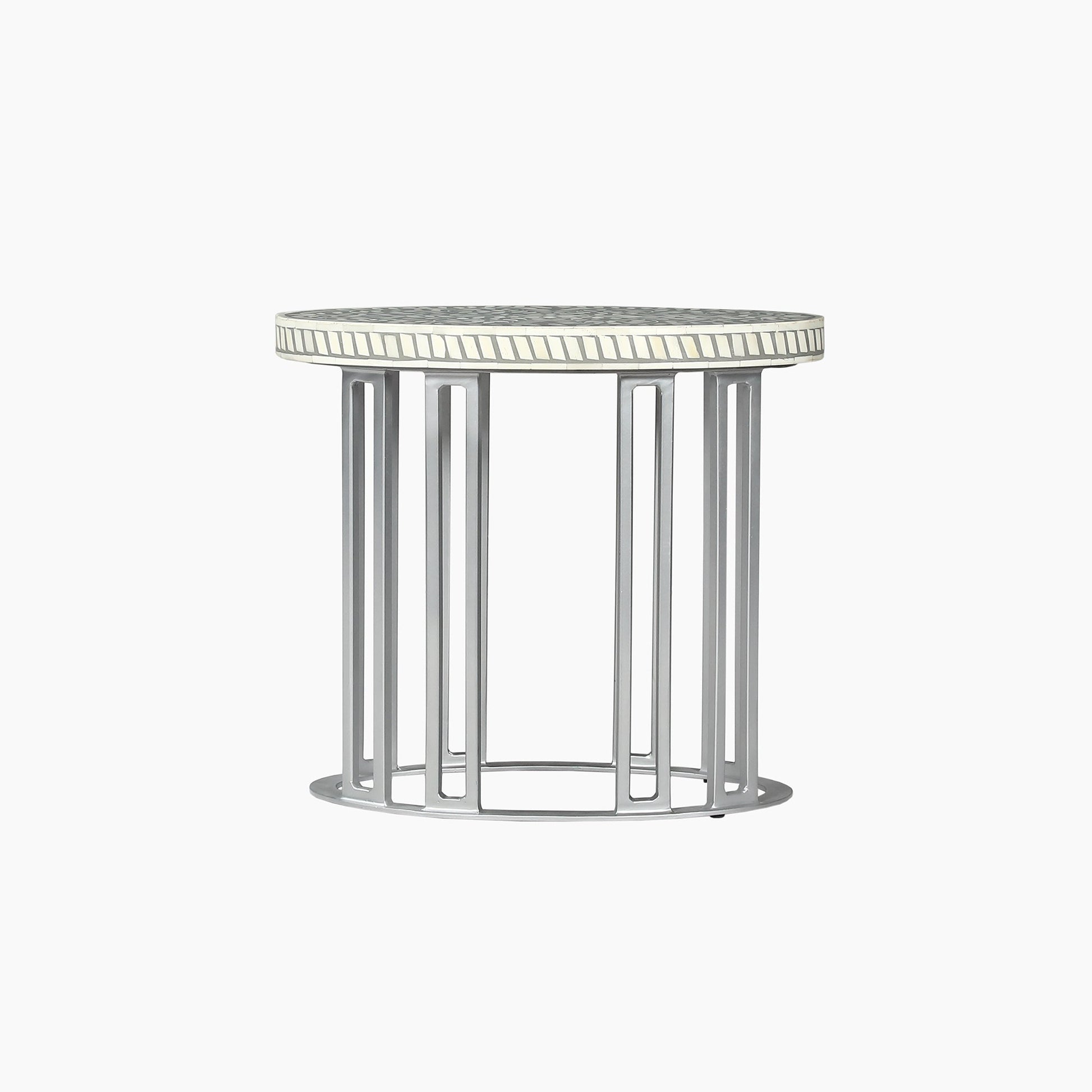 Jardin Bone Inlay Oval Side Table