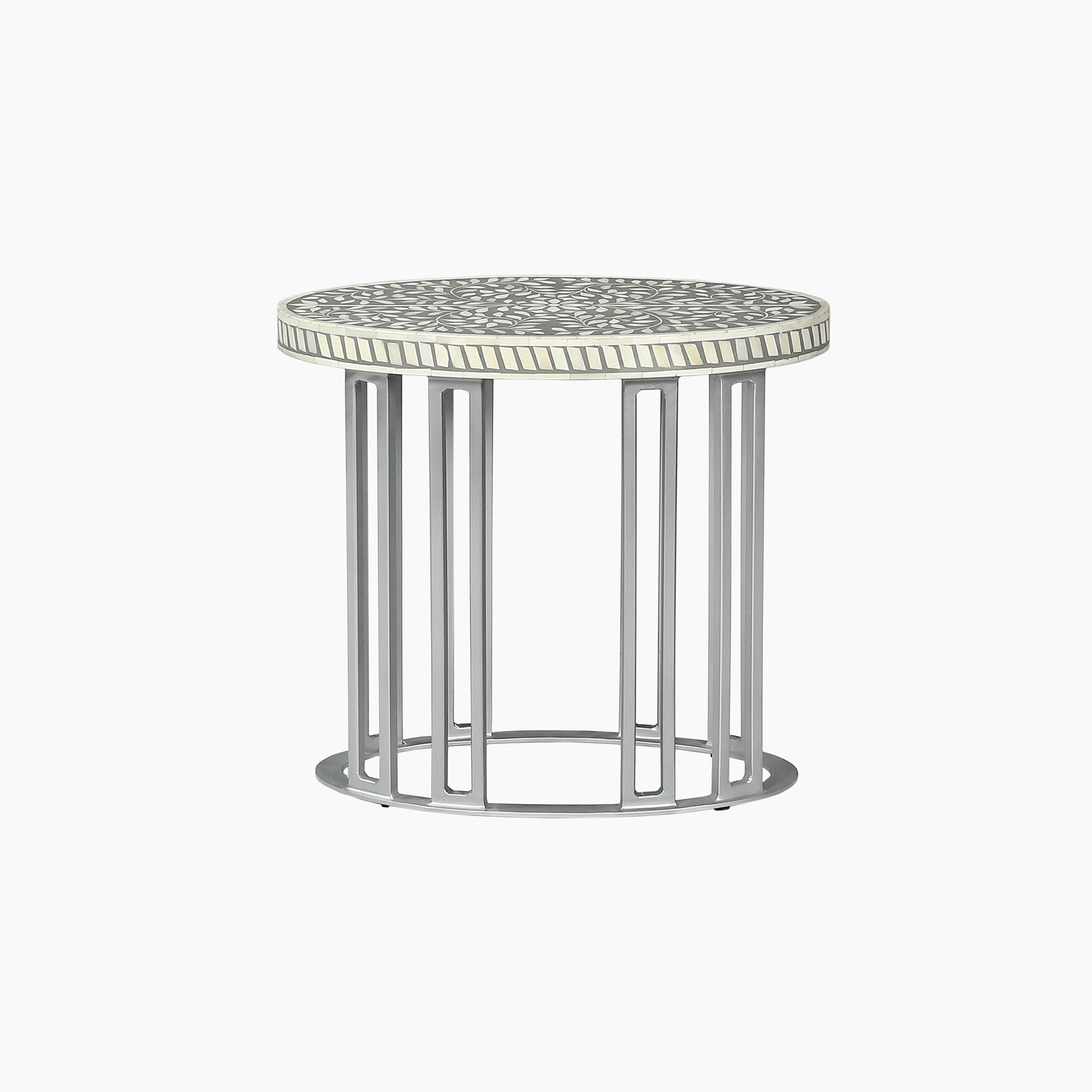 Jardin Bone Inlay Oval Side Table