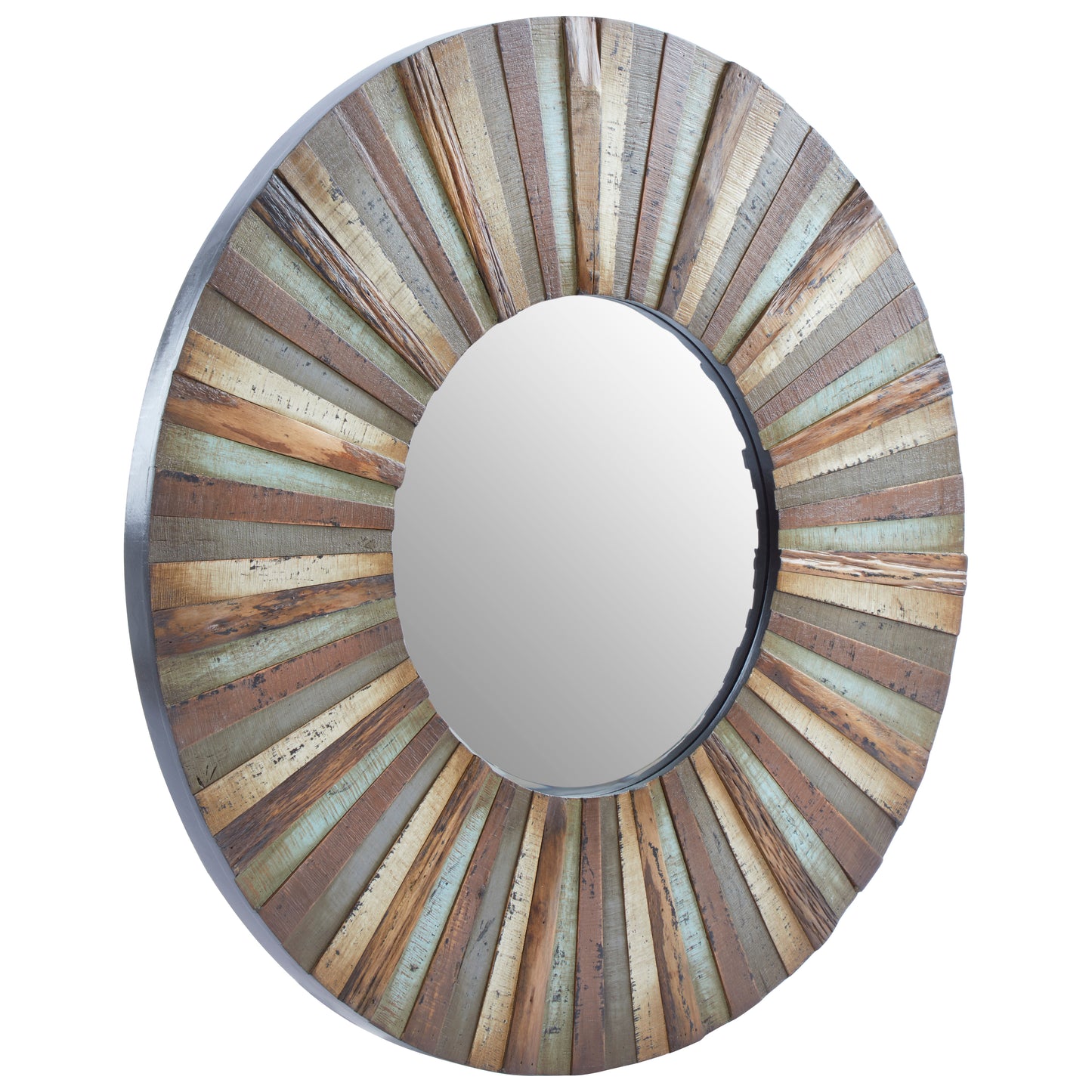 Birch Round Multicolor Mirror