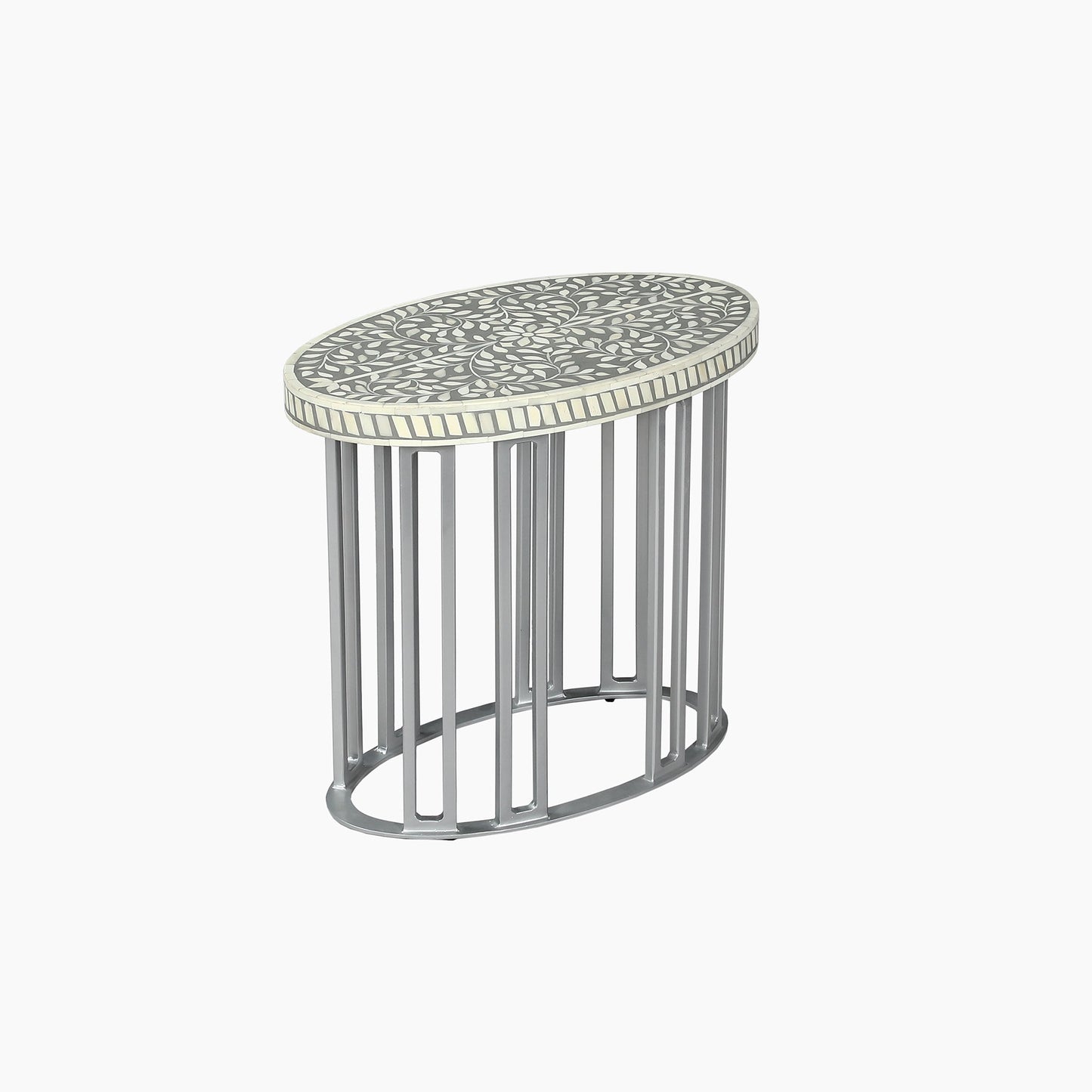 Jardin Bone Inlay Oval Side Table