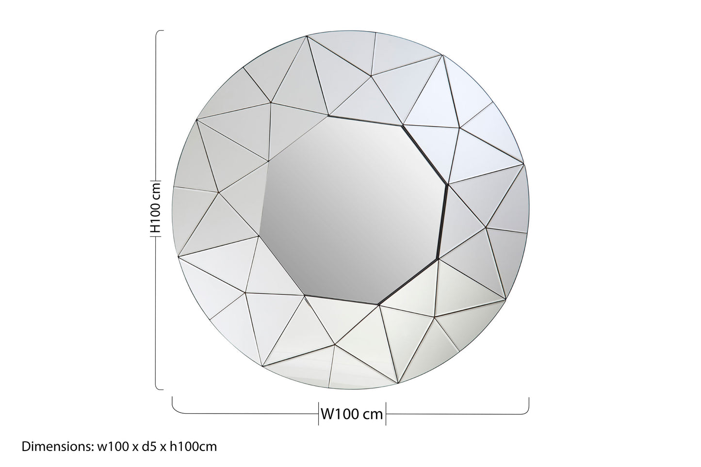 Mosaic Round Silver Mirror