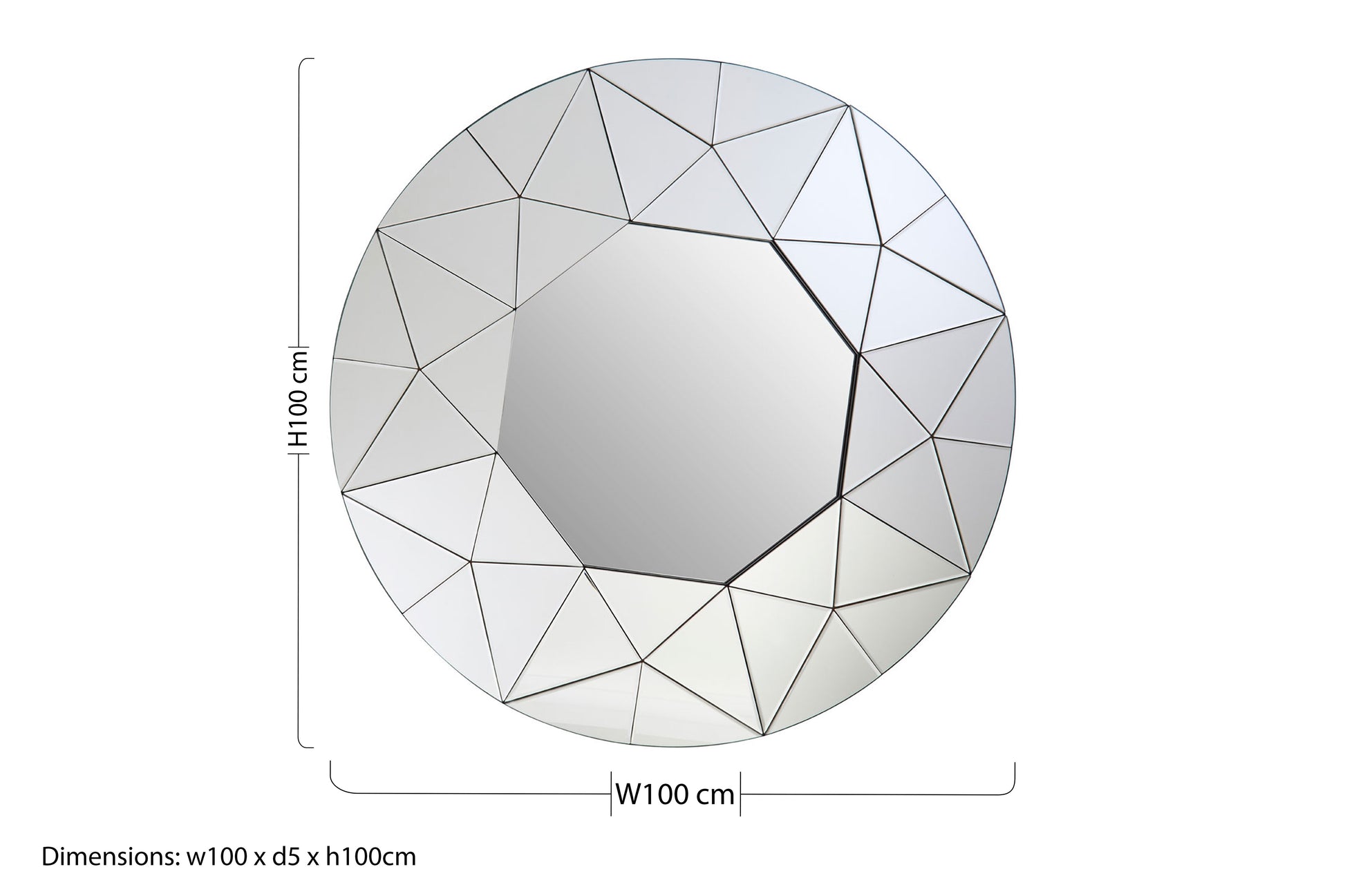 Mosaic Round Silver Mirror