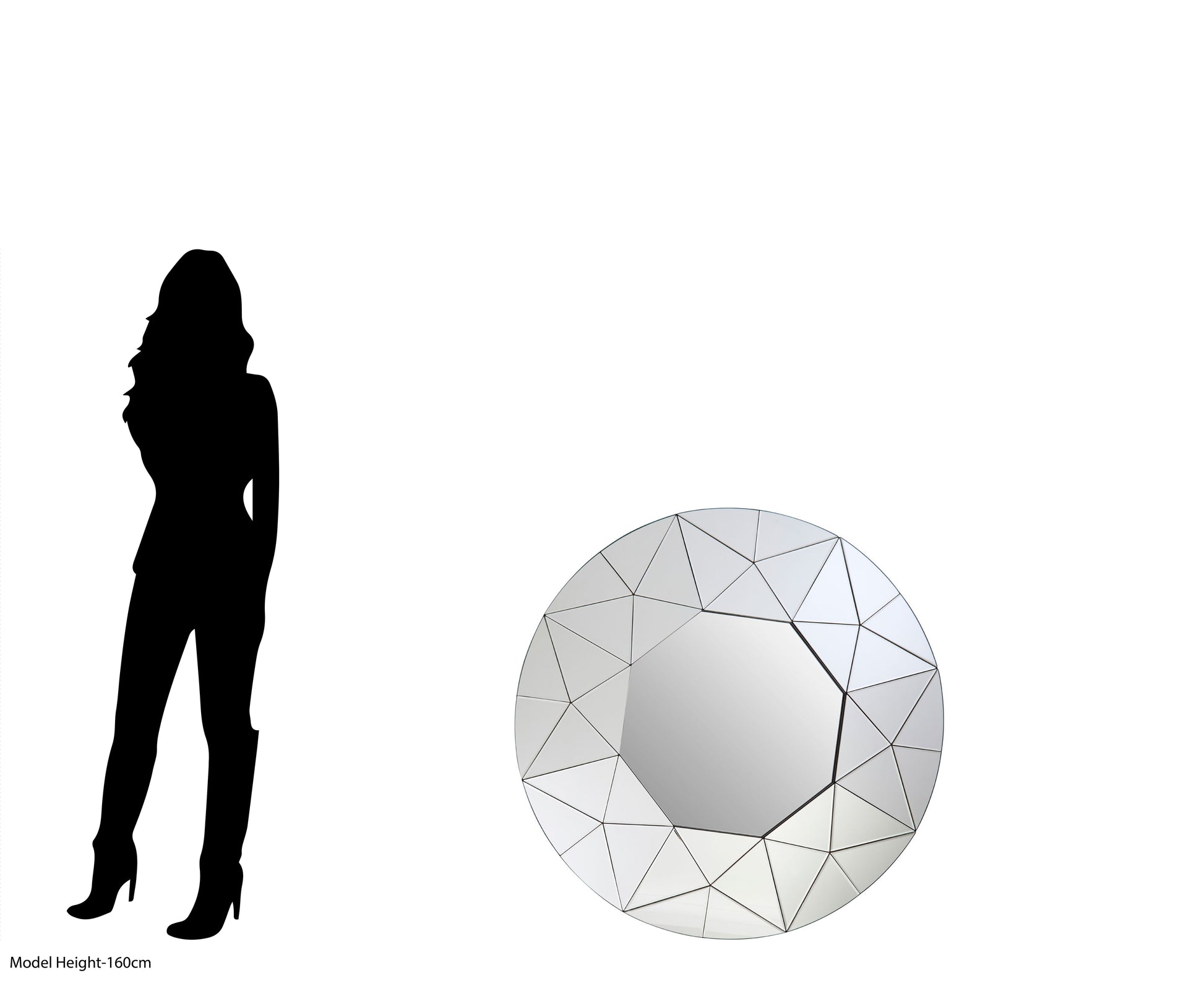 Mosaic Round Silver Mirror