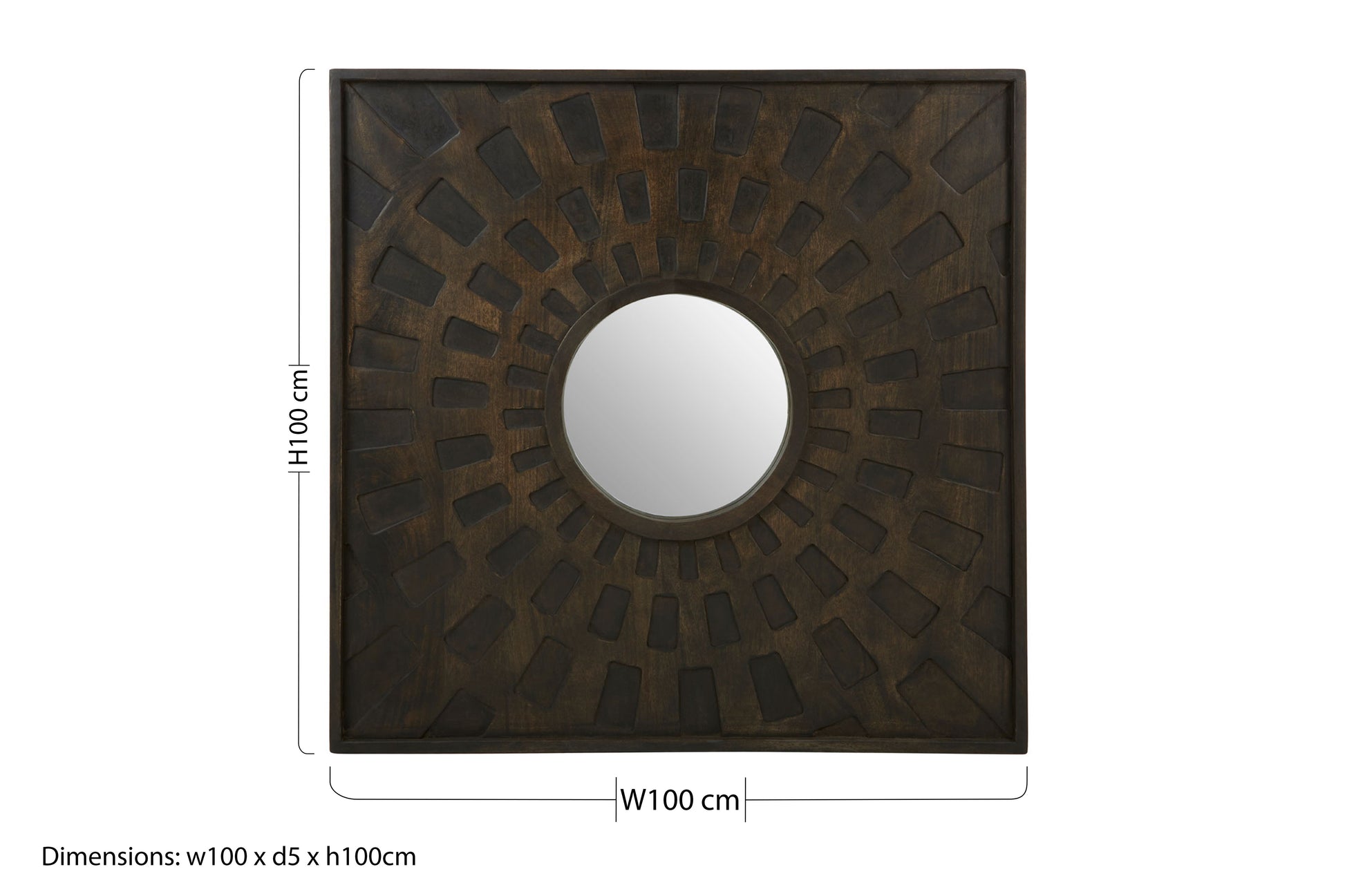 Earthen Square Brown Mirror