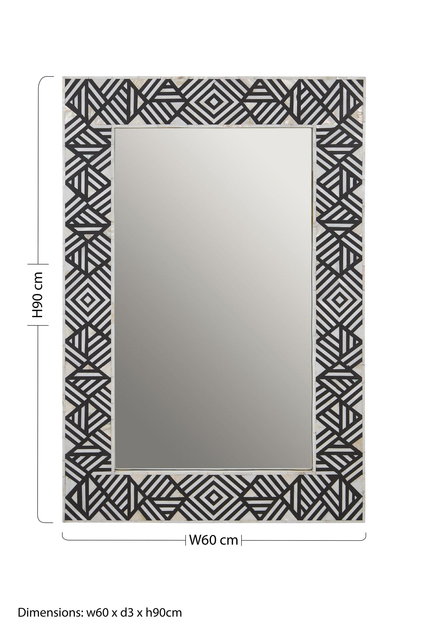 Chevron Rectangle Black & White Mirror