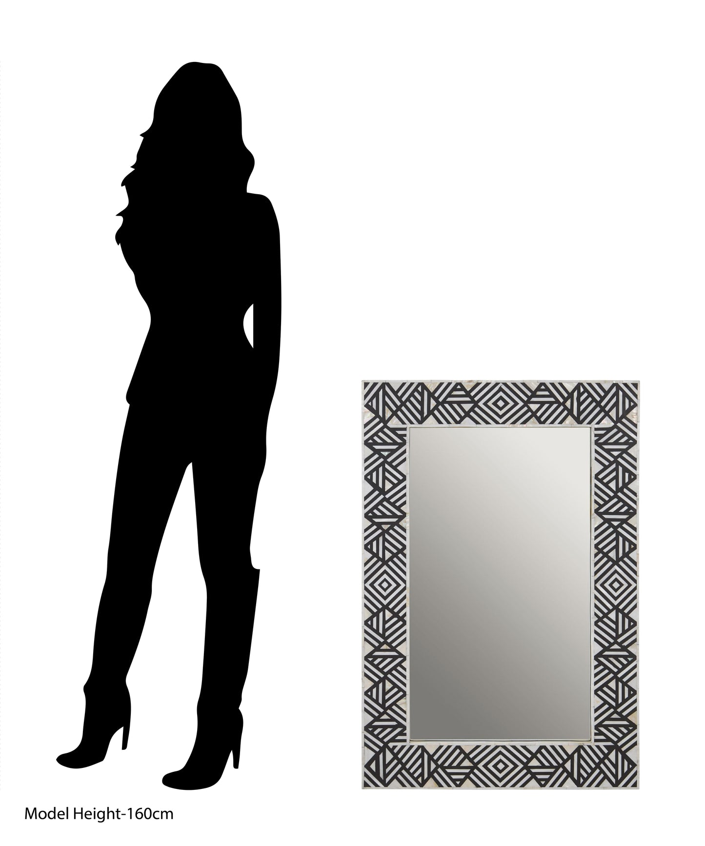Chevron Rectangle Black & White Mirror
