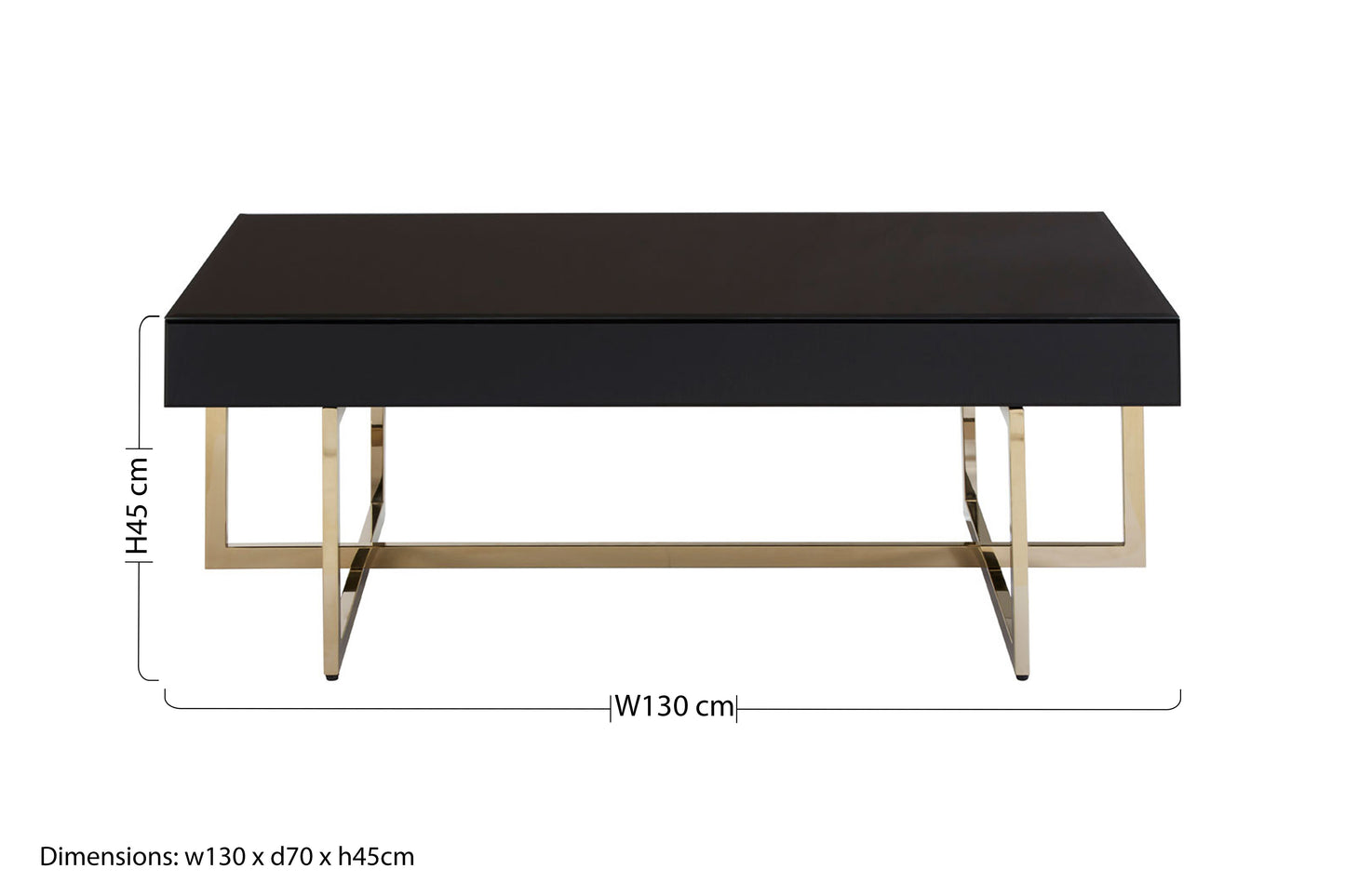 Harold Black Rectangle Coffee Table