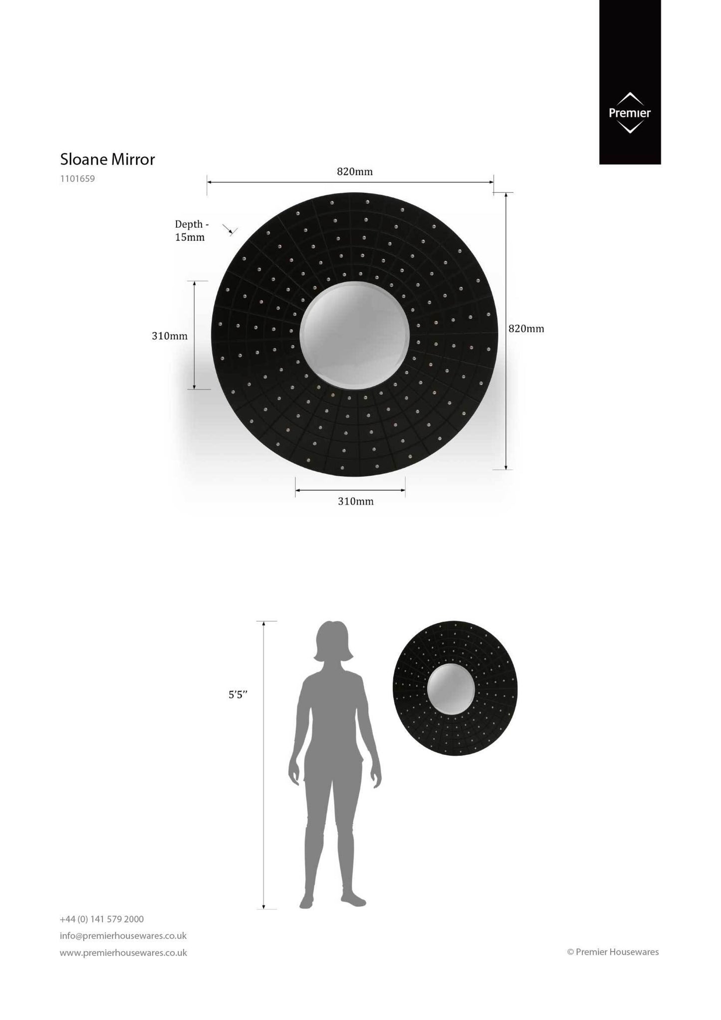 Eclipse Round Black Mirror