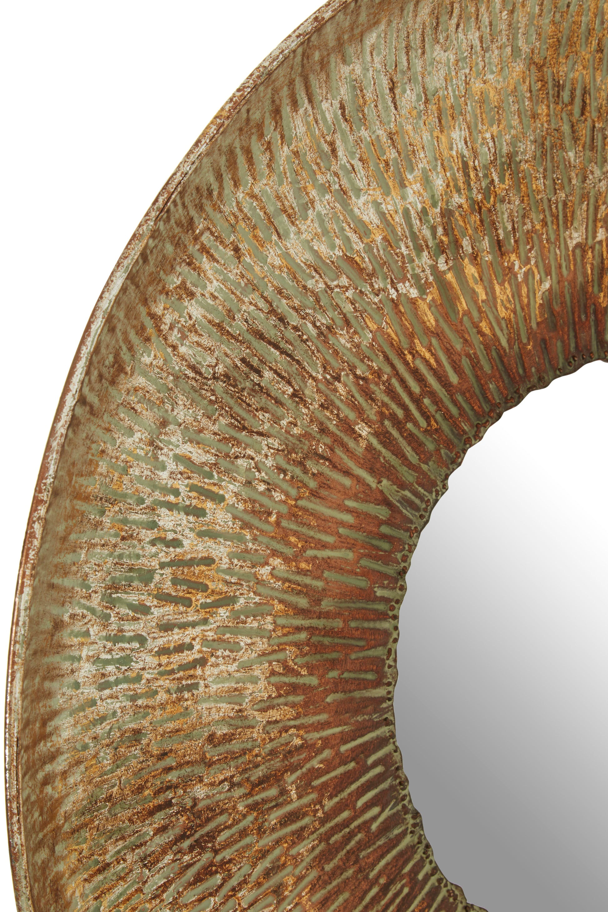 Embrace Round Golden Mirror Medium