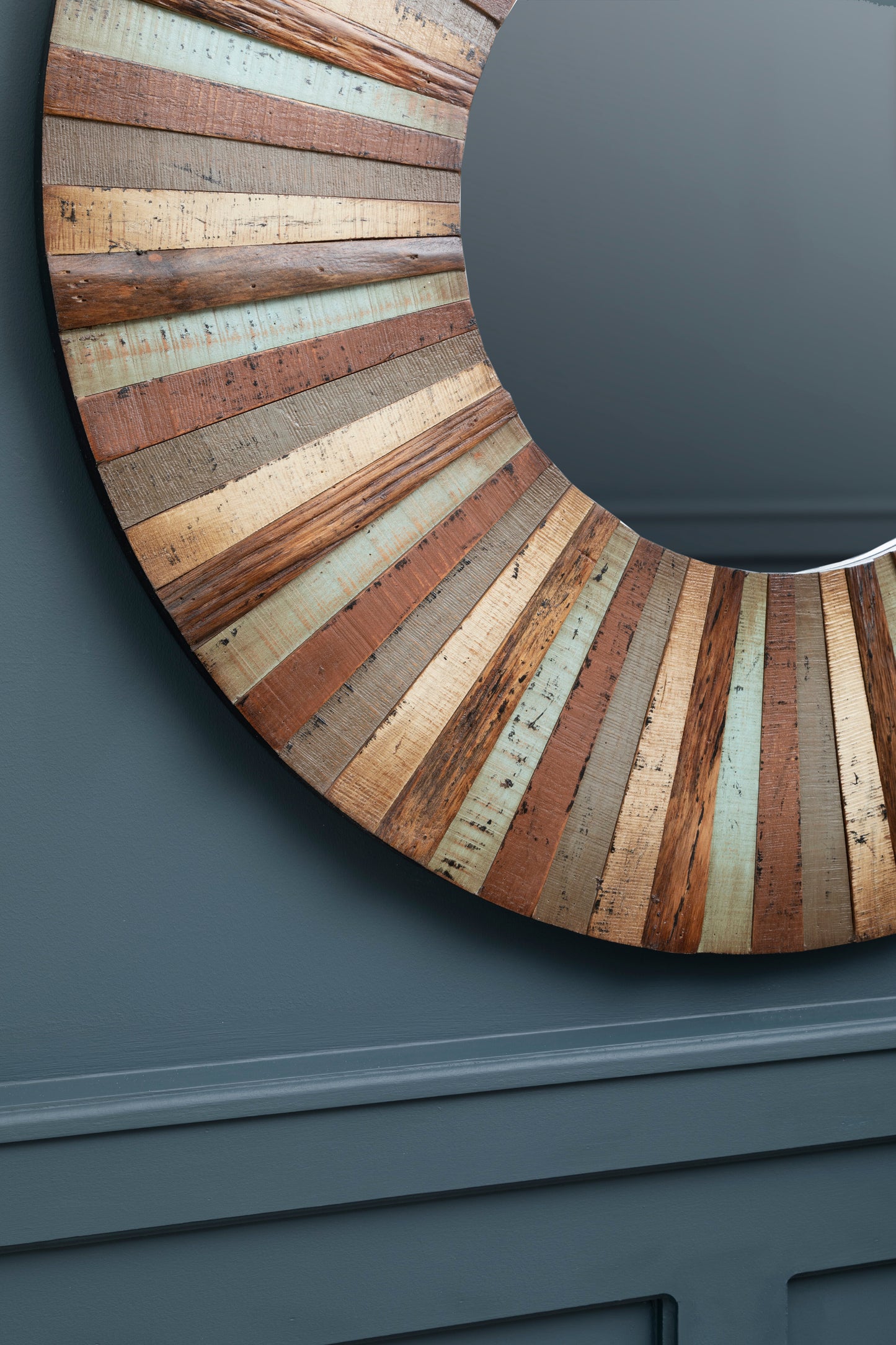 Birch Round Multicolor Mirror