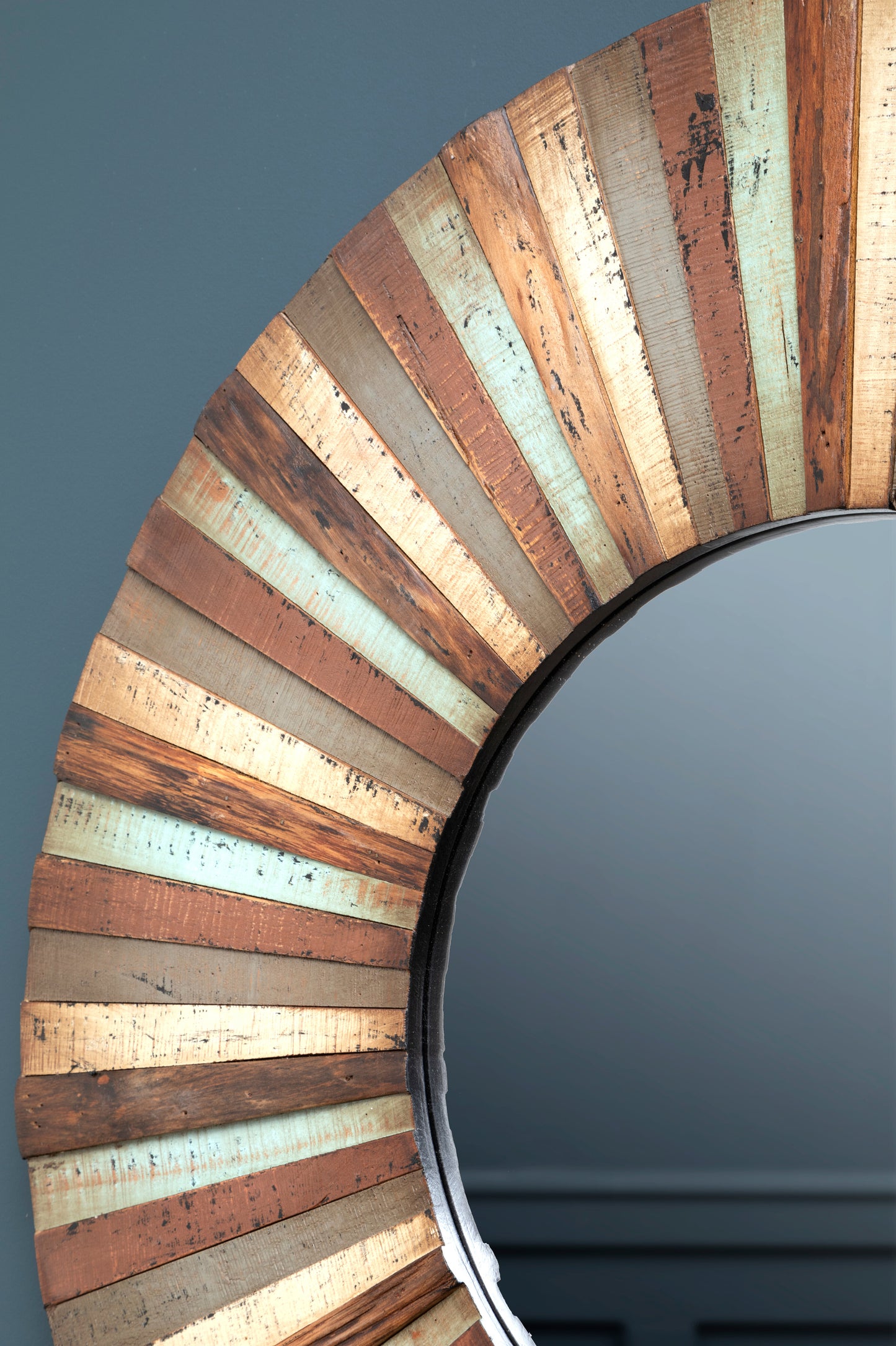 Birch Round Multicolor Mirror