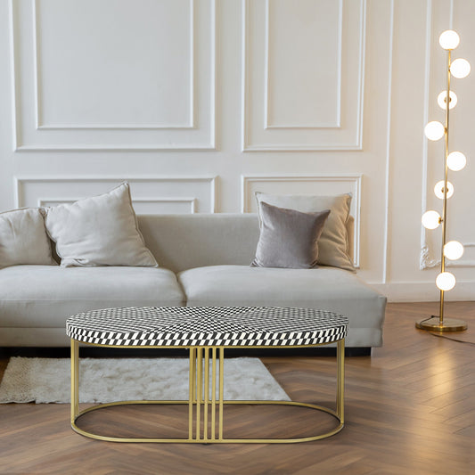 Reverie Bone Inlay Oval Coffee Table