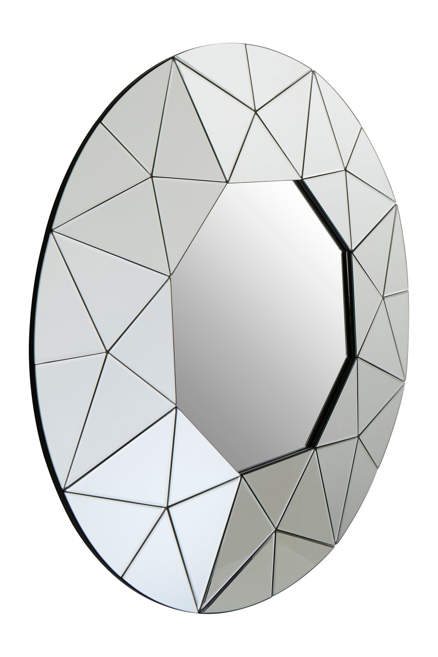 Mosaic Round Silver Mirror