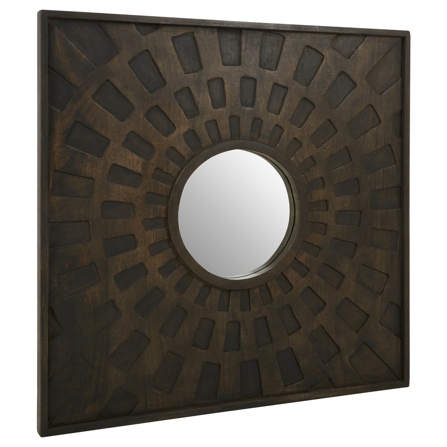 Earthen Square Brown Mirror