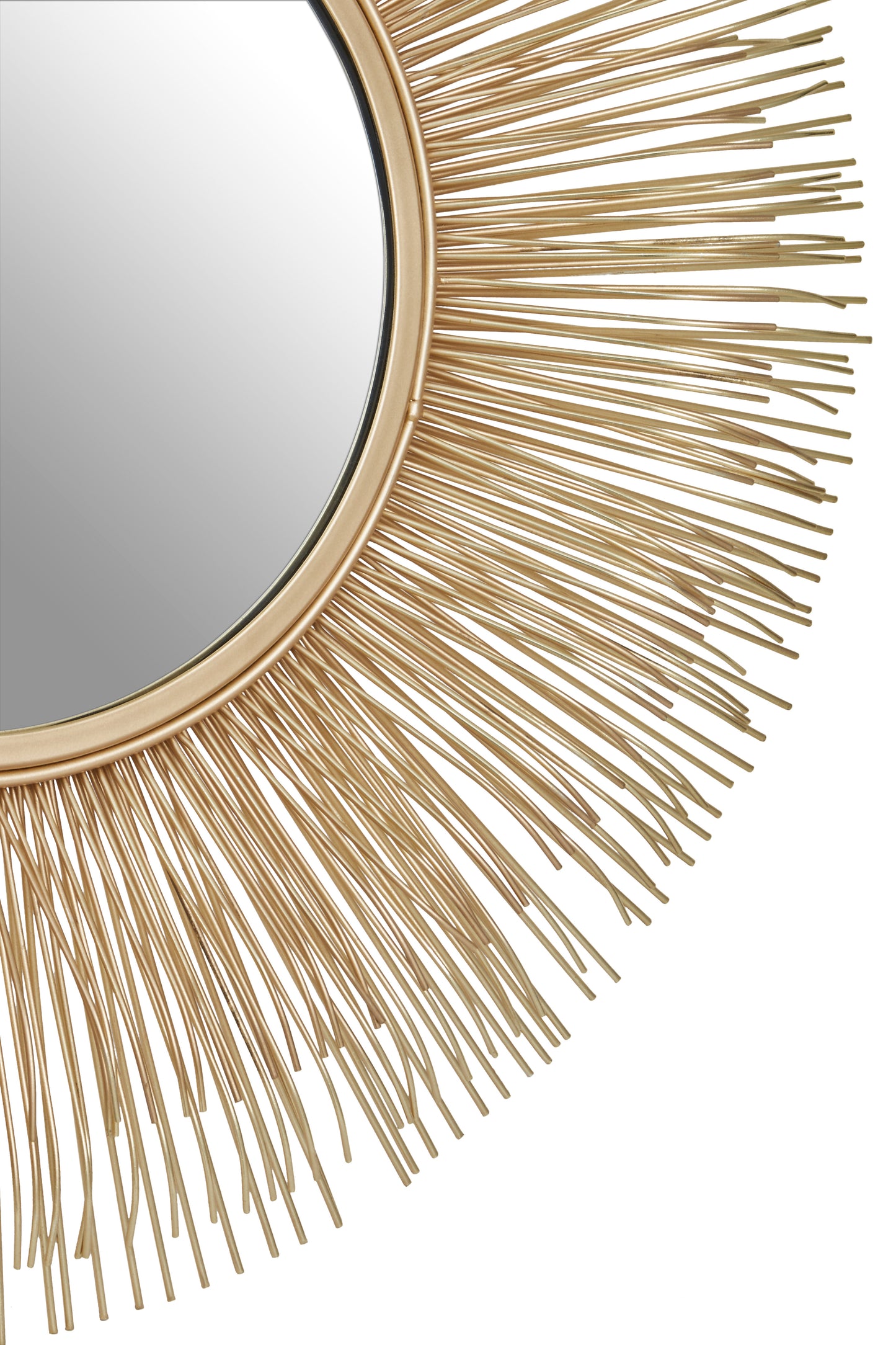 Solar Round Golden Mirror