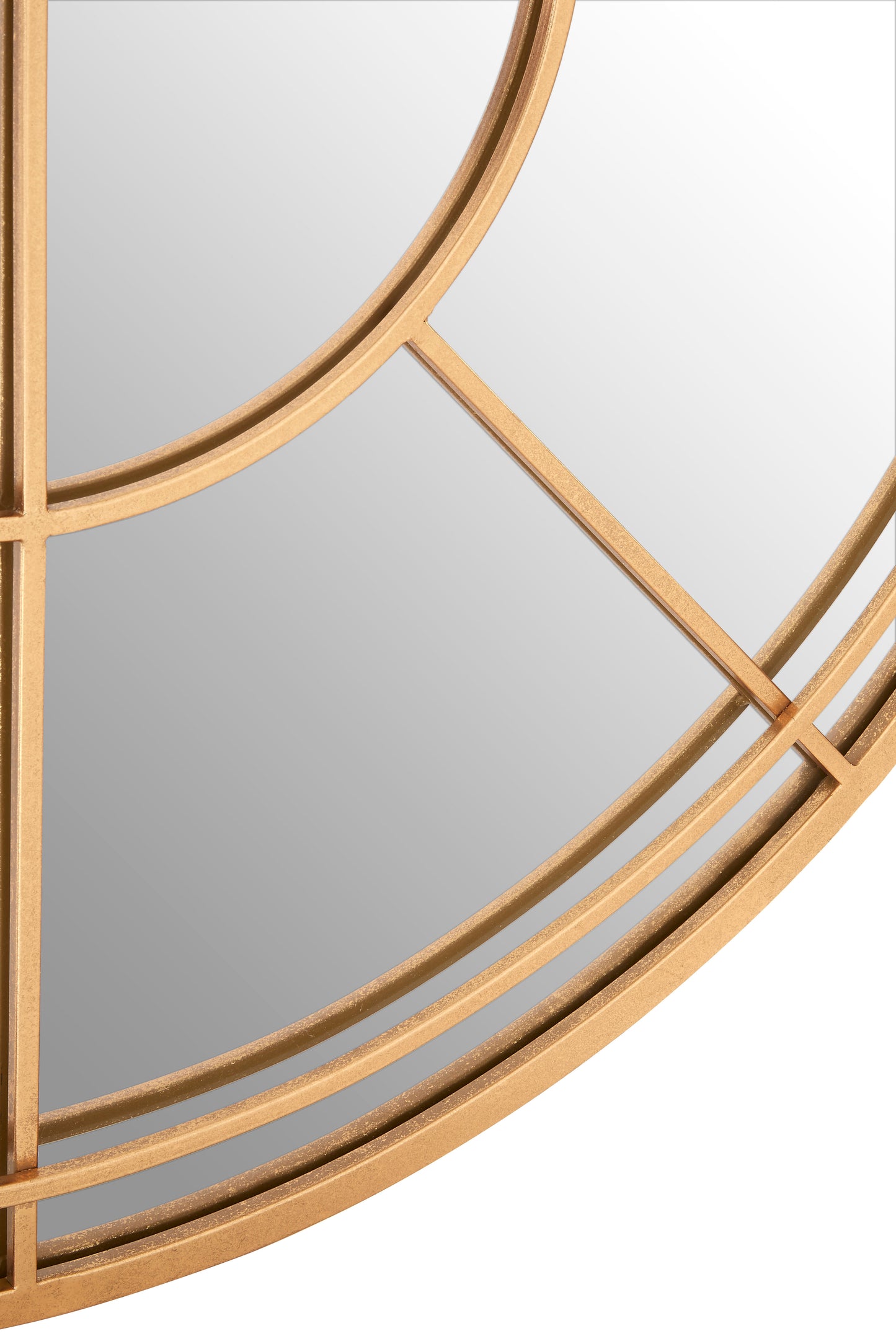 Radiant Round Golden Mirror