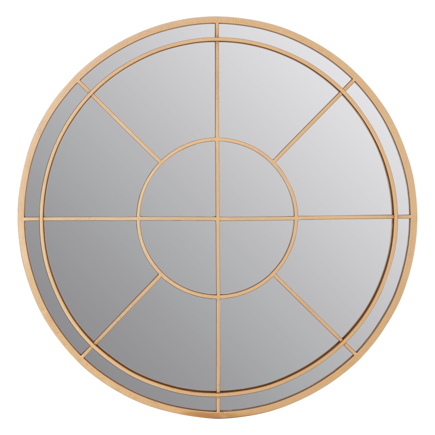 Radiant Round Golden Mirror