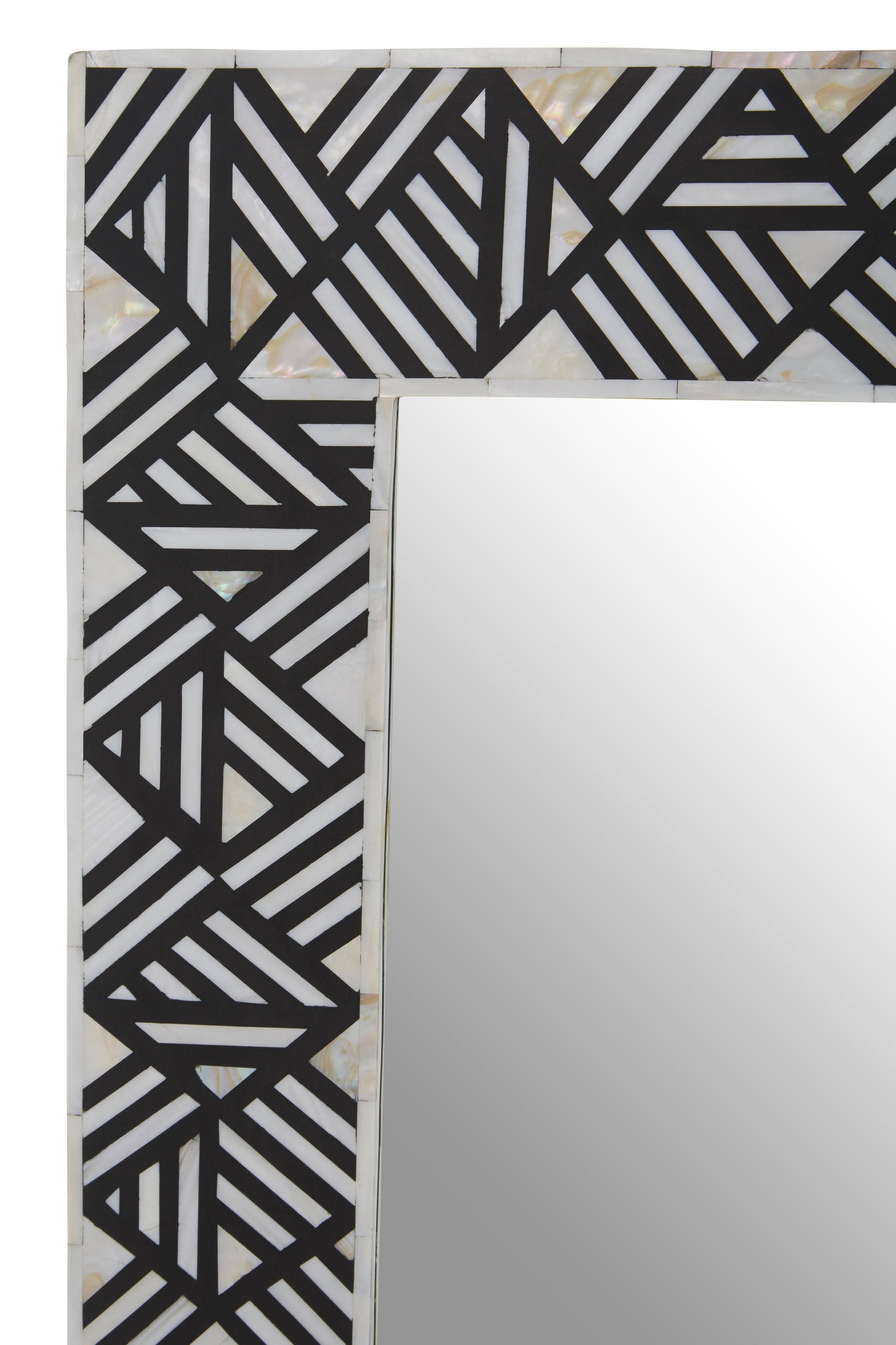 Chevron Rectangle Black & White Mirror
