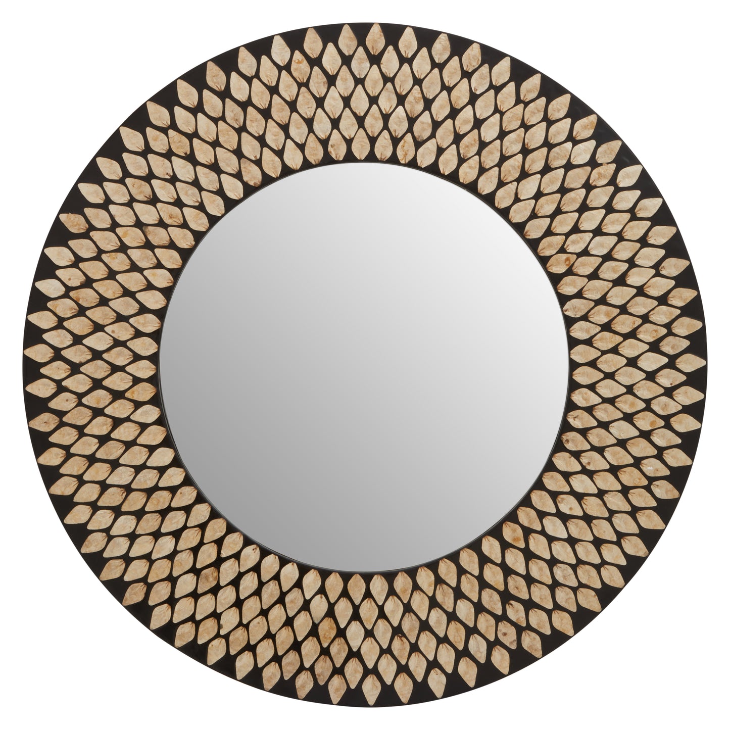 Vortex Round Black and Golden Mirror