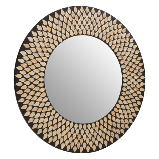 Vortex Round Black and Golden Mirror