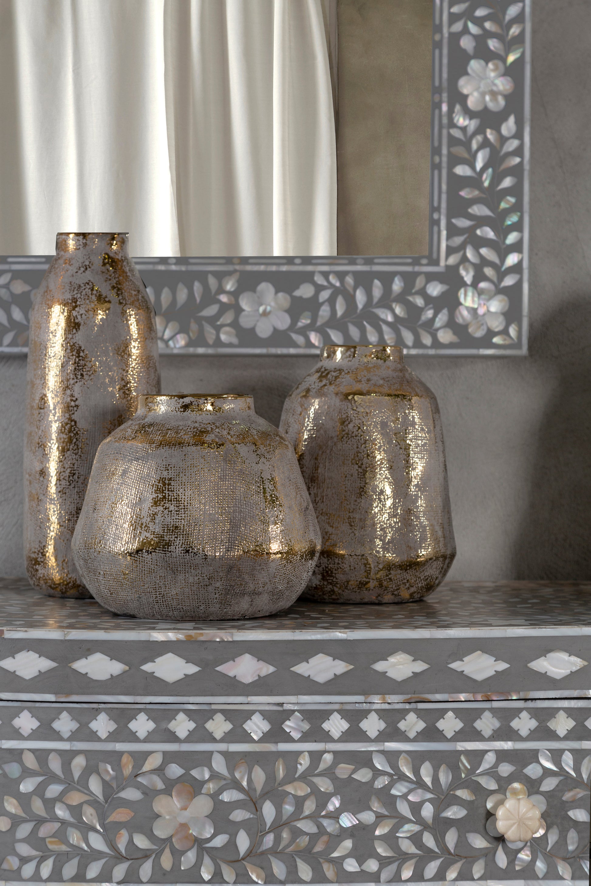 Maya Distressed Golden Vase