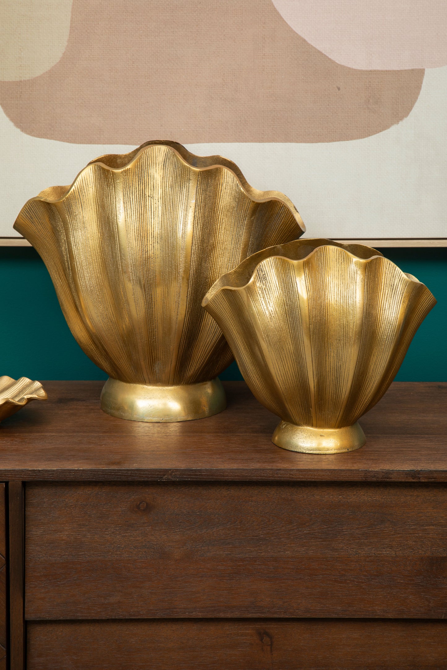 Penelope Golden Fluted Vase